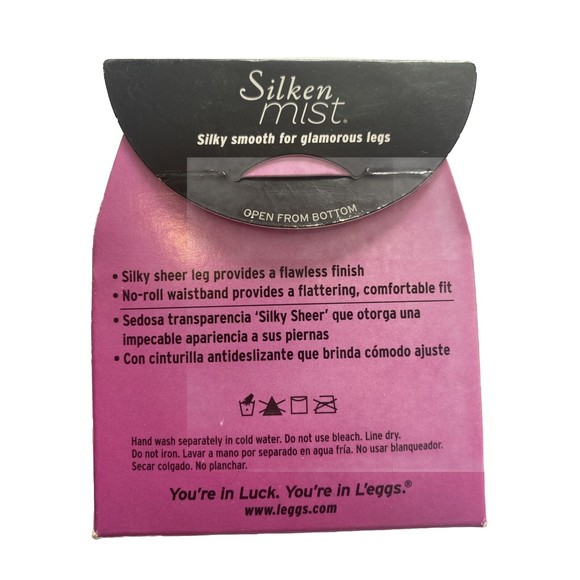 Leggs Silken Mist Black Control Top Tights Size Q/Large NWT - Picture 2 of 5